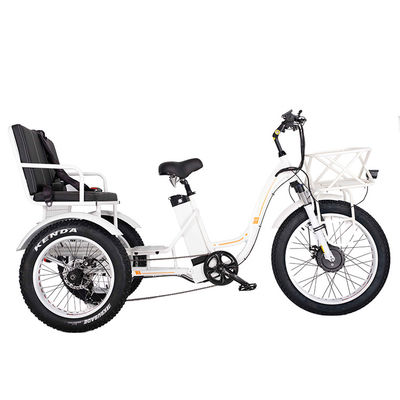 750W ruote anteriori rickshaw elettrico trike con batteria al litio 21AH e 7 marce di velocità