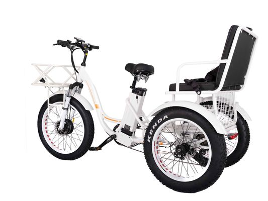 750W ruote anteriori rickshaw elettrico trike con batteria al litio 21AH e 7 marce di velocità