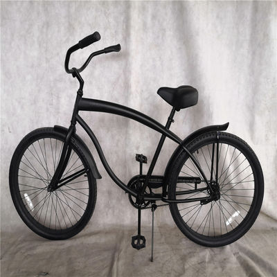 Pedal ordinario colore nero single velocità 26 pollici Custom Mens Beach Cruiser Bike per adulti Peso lordo 17kg