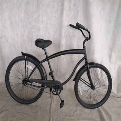 Pedal ordinario colore nero single velocità 26 pollici Custom Mens Beach Cruiser Bike per adulti Peso lordo 17kg