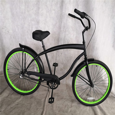 Pedal ordinario colore nero single velocità 26 pollici Custom Mens Beach Cruiser Bike per adulti Peso lordo 17kg