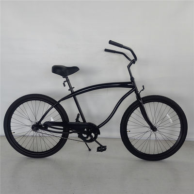 Pedal ordinario colore nero single velocità 26 pollici Custom Mens Beach Cruiser Bike per adulti Peso lordo 17kg