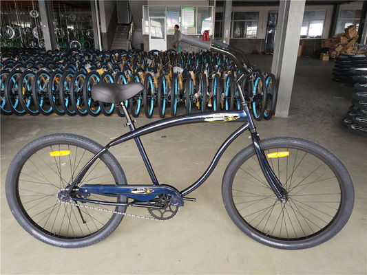 Pedal ordinario colore nero single velocità 26 pollici Custom Mens Beach Cruiser Bike per adulti Peso lordo 17kg