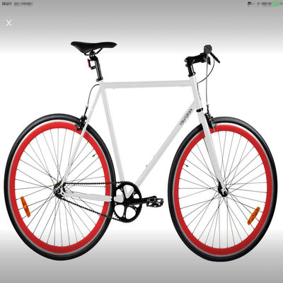 60 cm di telaio in acciaio Fixie Fixed Gear Bike Promax Double V Brake 700c Single Speed Track