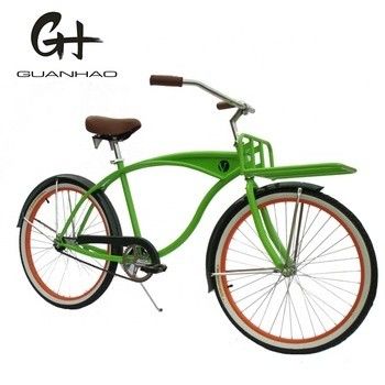 26 pollici Bianco Wall Custom Uomo Beach Cruiser Bike con logo e pedale di plastica 15KG