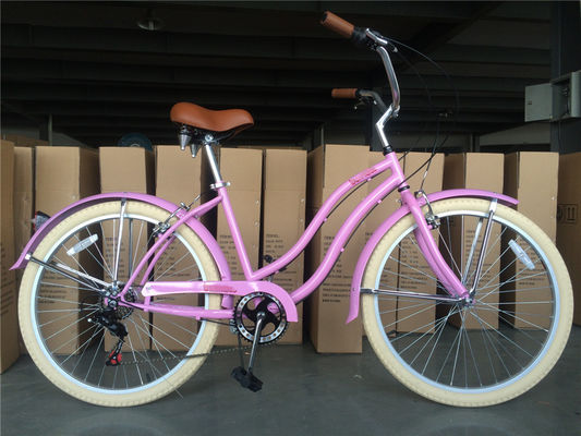 Step Through Design 26 Inch Beach Cruiser Bike con freno a piedi e colore bianco
