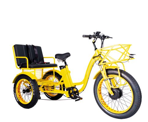 Rickshaw elettrico 750W Motor BaFang anteriore 21AH batteria al litio 60KM USA Adulto 24 &quot;Fat Snow Grande pneumatico Sedile passeggero