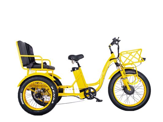 Rickshaw elettrico 750W Motor BaFang anteriore 21AH batteria al litio 60KM USA Adulto 24 &quot;Fat Snow Grande pneumatico Sedile passeggero