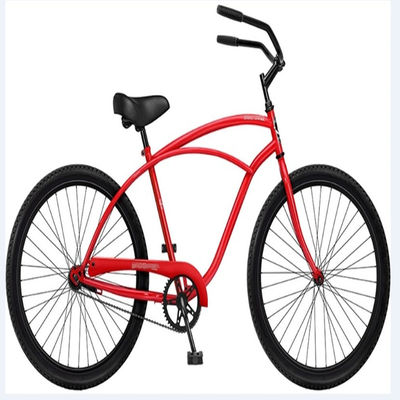 26 pollici colore rosso classico uomo Beach Cruiser biciclette con grande e comodo sedile