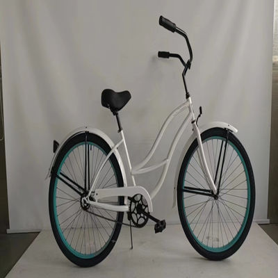 26 pollici Bianco Colore Single Speed Vintage Beach Cruiser Bike femminile per Cavalcare Casual