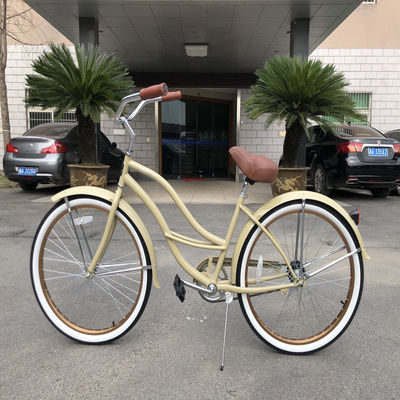 26 pollici Bianco Colore Single Speed Vintage Beach Cruiser Bike femminile per Cavalcare Casual