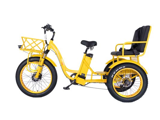 Rickshaw elettrico 750W Motor BaFang anteriore 21AH batteria al litio 60KM USA Adulto 24 &quot;Fat Snow Grande pneumatico Sedile passeggero