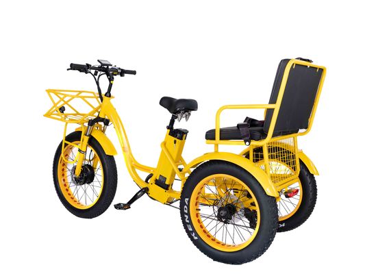 Rickshaw elettrico 750W Motor BaFang anteriore 21AH batteria al litio 60KM USA Adulto 24 &quot;Fat Snow Grande pneumatico Sedile passeggero