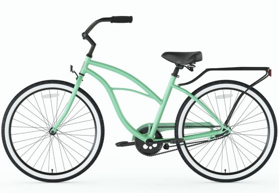 Mint Green Lady Low Step Sport Hybrid Bike Donna Single Speed Comfort Beach Cruiser Bike 26 pollici