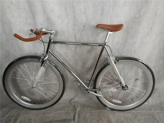 Bicicletta fissa classica vintage cromata 700Cx28C da 58 cm, velocità singola, 13 kg