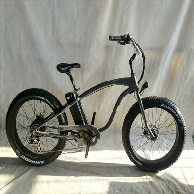 26*4.0 pollici Fat Tire Electric Beach Cruiser Bicicleta Alimentato da 17 Ah batteria al litio