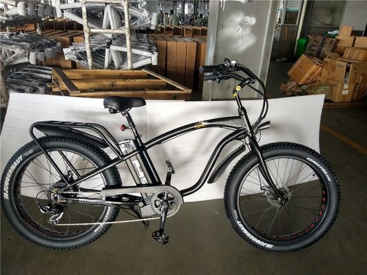 26*4.0 pollici Fat Tire Electric Beach Cruiser Bicicleta Alimentato da 17 Ah batteria al litio