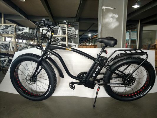 26*4.0 pollici Fat Tire Electric Beach Cruiser Bicicleta Alimentato da 17 Ah batteria al litio
