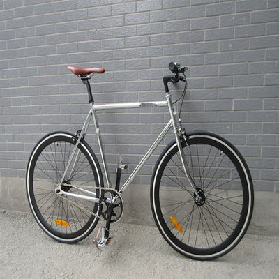 Retro Vintage 700C Single Speed Chrome Racing Cycle con Catena KMC e Lasco Crank Set