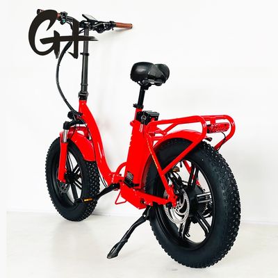20 pollici gomma grassa ebike più potente rosso colore pieghevole bicicletta elettrica con fusto in lega