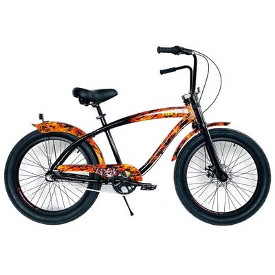 USA Uomo 24&quot; 3,0 Fat Tire Frame Alumini Beach Cruiser Bike con freno a disco