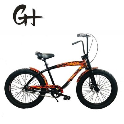 USA Uomo 24&quot; 3,0 Fat Tire Frame Alumini Beach Cruiser Bike con freno a disco