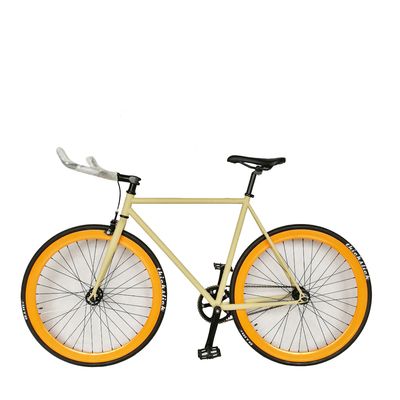 Bici a scatto fisso con pista singola a velocità singola con cerchio in alluminio a doppia parete 700C Hi-Ten con telaio in acciaio