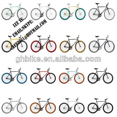 Forcella Materiale Acciaio 700C Hi-Ten Telaio OEM CE Mozzo Flip-Flop a velocità singola Bicicletta a scatto fisso