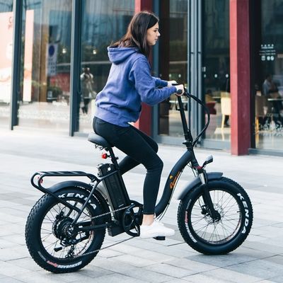 Motore da 1000W 48V 14AH Step Through elettrico donna donna pieghevole gomma da neve grassa bici 20 pollici