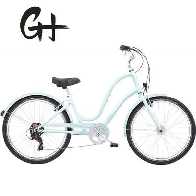 120kg Capacità di carico 29&quot; 3,0 pneumatici 7 velocità di alluminio Step Thru Lady Beach Cruiser Bicicleta