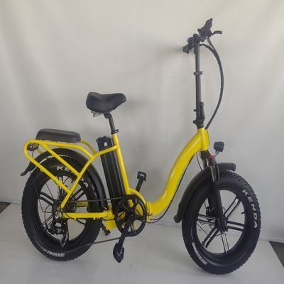 750W 48V E Bicicletta 20 pollici gomma gialla grassa Bicicletta elettrica per 31-60 km di autonomia per potenza