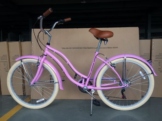 USA Made 26&quot; 7 Speed Shimano Hi-Ten Steel Frame Beach Cruiser Bike per donne e ragazze