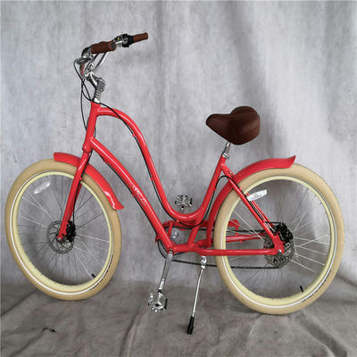 Leggero alluminio unisex passo attraverso 8 velocità donna ibrida Beach Cruiser Bicicleta Bicicleta 26 pollici