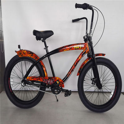 Adulto 3 velocità 24 pollici 3,0 pollici gomma grassa Beach Cruiser Bike con doppia parete di alluminio bordo
