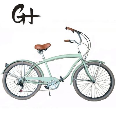 Doppio freno in V 26&quot; 2.125 Pneumatico a parete bianca telaio in acciaio Shimano 7 velocità OEM personalizzato per adulti CE CPSC USA Market Beach Cruiser Bicicleta