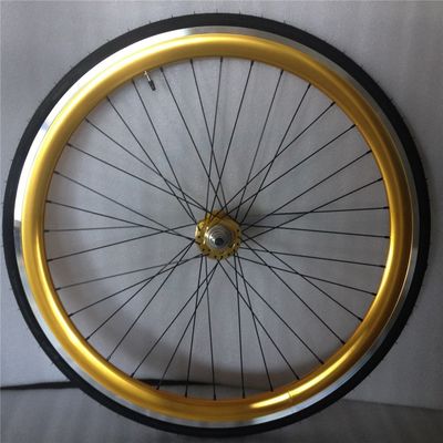 Anodizzato 43mm Blu Flip Flop Fixed Gear Road Bike Wheel Set con Spoke colorati