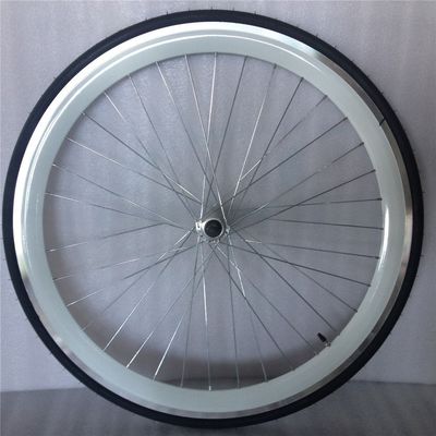 Anodizzato 43mm Blu Flip Flop Fixed Gear Road Bike Wheel Set con Spoke colorati