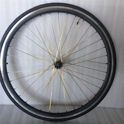 Anodizzato 43mm Blu Flip Flop Fixed Gear Road Bike Wheel Set con Spoke colorati