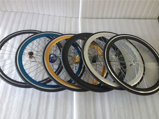 Anodizzato 43mm Blu Flip Flop Fixed Gear Road Bike Wheel Set con Spoke colorati