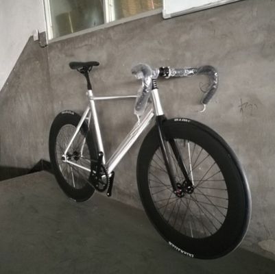 700C CE OEM 7005 Legatura di alluminio marcia fissa single velocità adulto 80MM Rim Carbon Fork Track Bike