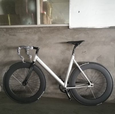 700C CE OEM 7005 Legatura di alluminio marcia fissa single velocità adulto 80MM Rim Carbon Fork Track Bike
