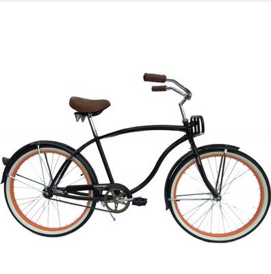 26 pollici Single Speed Adult Beach Cruiser Bike con vassoio in metallo Comodo vassoio anteriore