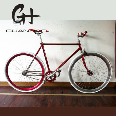Bici da strada con manubrio a scatto fisso a velocità singola vintage con forcella con telaio in acciaio 4310 CR-MO 700C