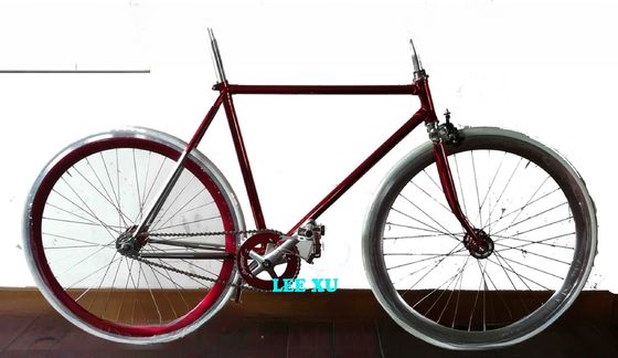 Bici da strada con manubrio a scatto fisso a velocità singola vintage con forcella con telaio in acciaio 4310 CR-MO 700C