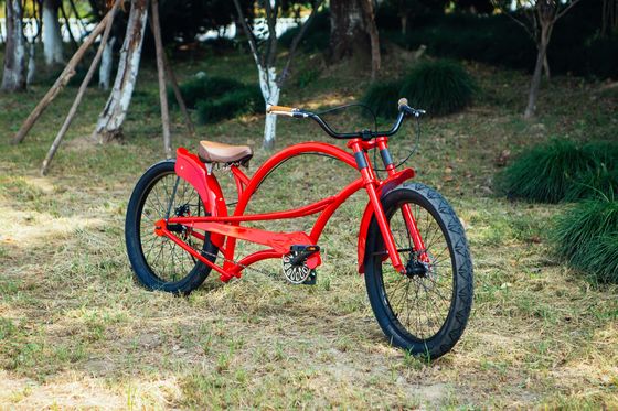 Forchetta in alluminio da 24&quot; 3,0 pneumatici CE OEM single speed Chopper Cruiser Bicicletta con freno a disco