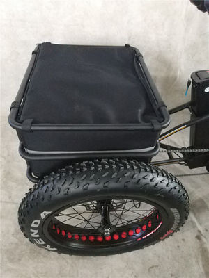 750W 48V 4.0&quot; Fat Tire 3 Ruote E Trike Electric Cargo Bike Alloy Rim 6 Speed USA Hot