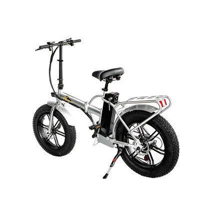750W 1000W 48V Fat Tire 4,0" Folding Silver Frame 5 Specchi Electric Folding Bike 20 Inch