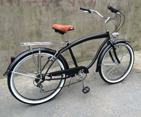 Cornice dura 26&quot; Dimensione ruota Shimano 7 velocità American Rear Rack Uomini Beach Cruiser Bike
