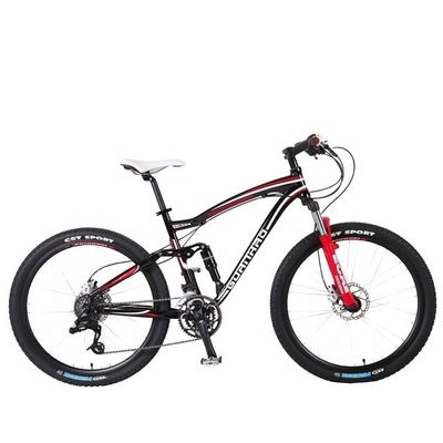Bicicletta da montagna a sospensione di alluminio completo con 24 velocità e freno a disco idraulico
