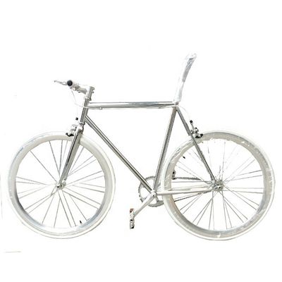 OEM 700C Sliver Paint Fixed Gear Bicicleta con cerchiera cromata anodizzata CR-MO JIS Standard